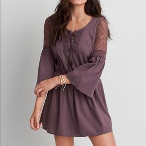 Lace Up Peasant Dress